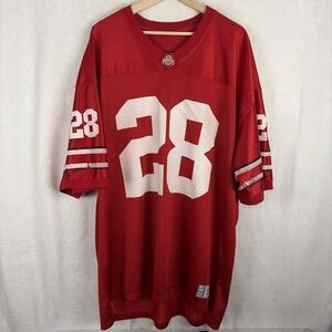 Vintage SKL Sports Ohio State Buckeyes Football Jersey Mens XXL Red #28